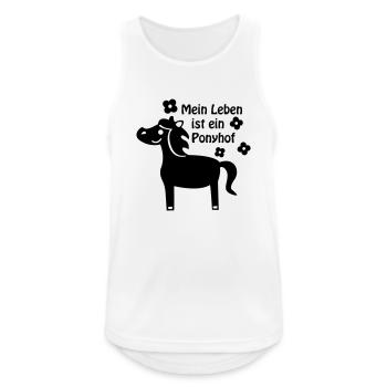 Leben ist Ponyhof / Pferd Pony - Männer Tank Top atmungsaktiv - Weiß - Vorne - Nick (188cm)