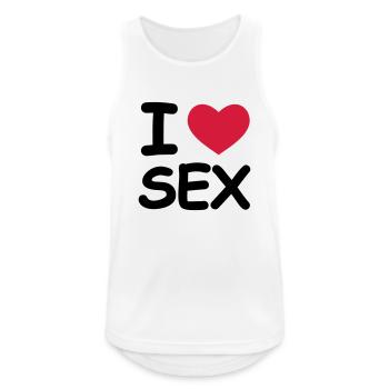 I Love Sex - Débardeur respirant Homme - blanc - Devant - Nick (188cm)