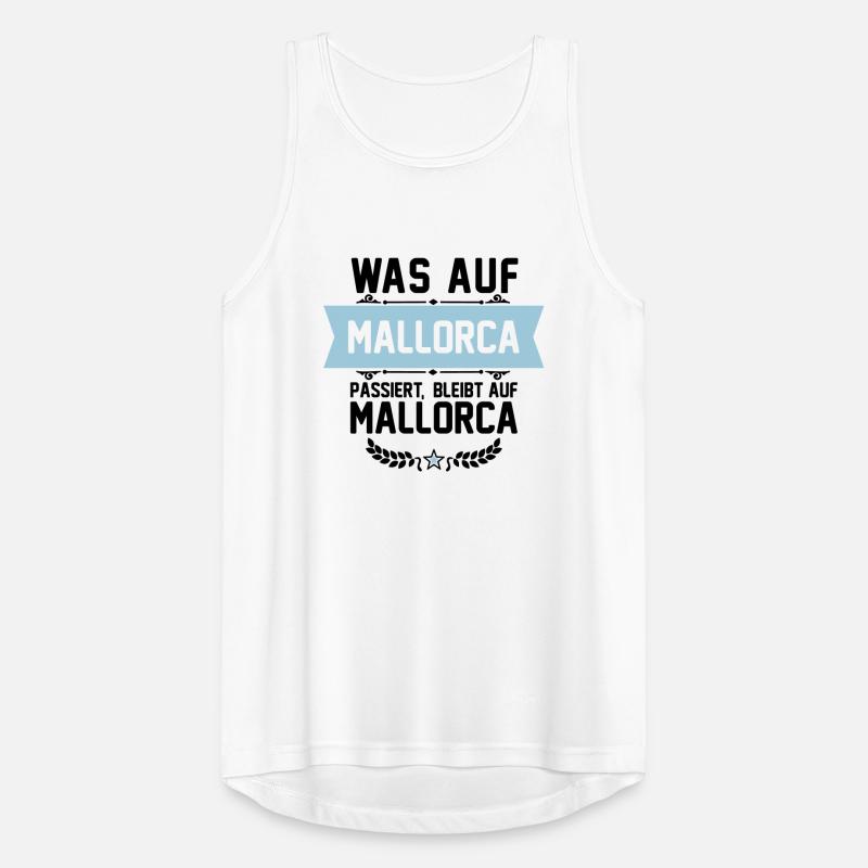 was auf mallorca passiert, bleibt auf mallorca Männer Tank Top atmungsaktiv