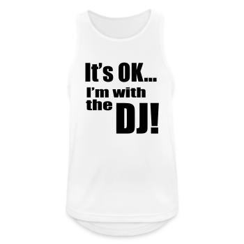 DJ - Männer Tank Top atmungsaktiv - Weiß - Vorne - Nick (188cm)