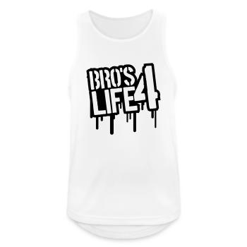 Cool Bros 4 Life Graffiti - Männer Tank Top atmungsaktiv - Weiß - Vorne - Nick (188cm)
