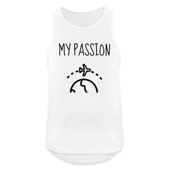 Reisen / Reisende / Urlaub / Tourismus - Männer Tank Top atmungsaktiv - Weiß - Vorne - Nick (188cm)