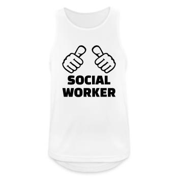 Assistant social - Débardeur respirant Homme - blanc - Devant - Nick (188cm)
