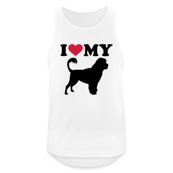Portugiesischer Wasserhund - Männer Tank Top atmungsaktiv - Weiß - Vorne - Nick (188cm)
