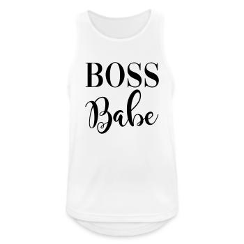 Boss Babe - Männer Tank Top atmungsaktiv - Weiß - Vorne - Nick (188cm)
