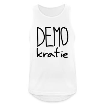 DEMOkratie - Fokus auf das, was zählt - Männer Tank Top atmungsaktiv - Weiß - Vorne - Nick (188cm)