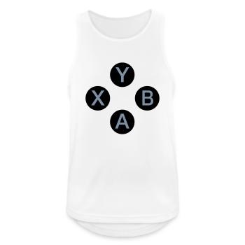 Gamecontroller-Tasten - Männer Tank Top atmungsaktiv - Weiß - Vorne - Nick (188cm)