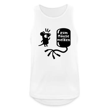 Melkmaschine - Zum Mäuse melken - Line - Männer Tank Top atmungsaktiv - Weiß - Vorne - Nick (188cm)