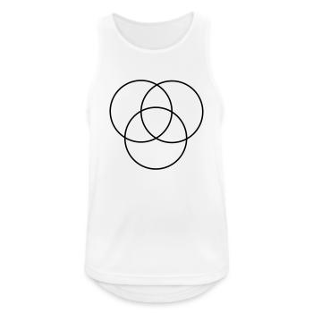 drei kreise - Männer Tank Top atmungsaktiv - Weiß - Vorne - Nick (188cm)