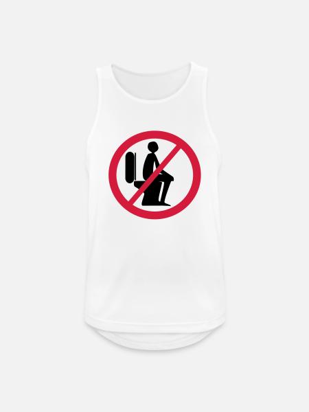 No Sitzpinkler - Männer Tank Top atmungsaktiv - Weiß