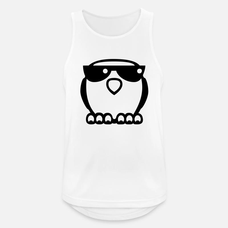 Coole Eule - Männer Tank Top atmungsaktiv - Weiß