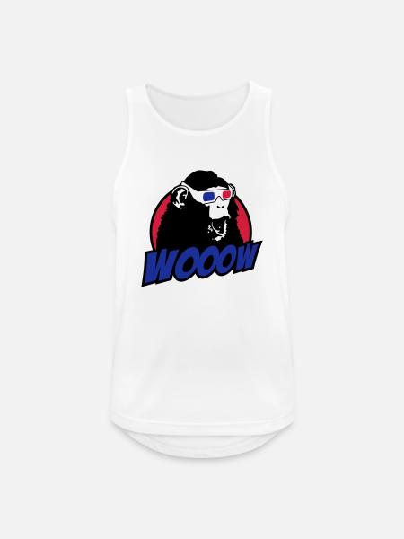 3D Glasses amazed Monkey - Men's Breathable Tank Top - white