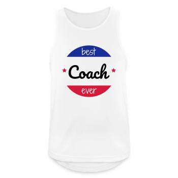 Coach / Coaching / Trainer / Sport - Männer Tank Top atmungsaktiv - Weiß - Vorne - Nick (188cm)
