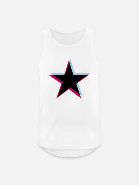 Star 3D effect - Men's Breathable Tank Top - white
