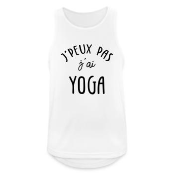 J'peux pas J'ai Yoga - Débardeur respirant Homme - blanc - Devant - Nick (188cm)