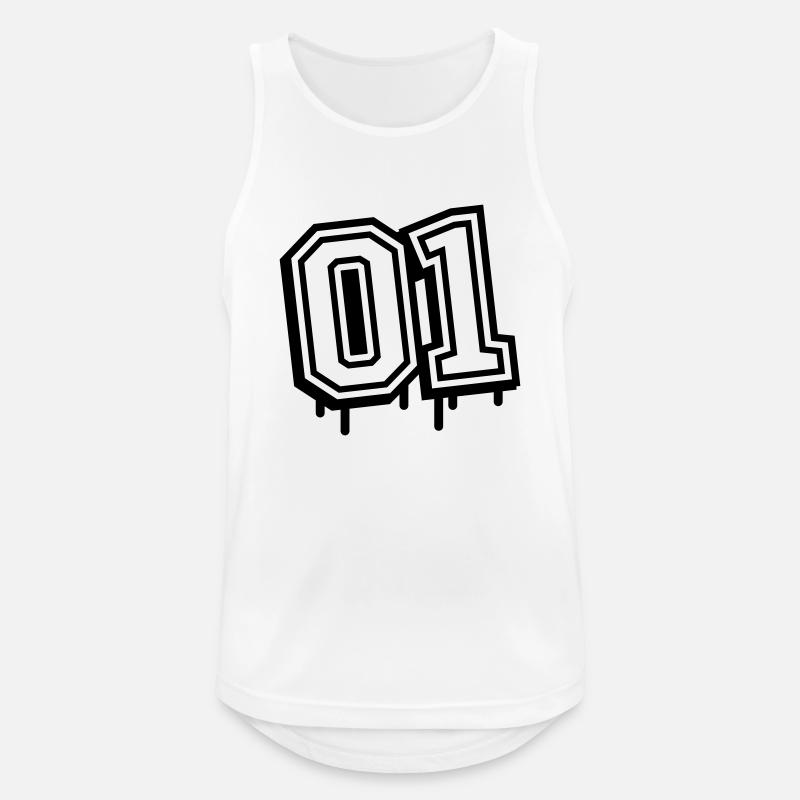 01 eins nummer - Männer Tank Top atmungsaktiv - Weiß