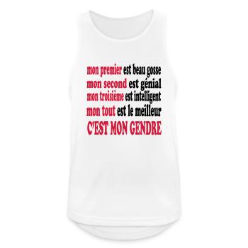 Mein GENDRE ist wunderschön - Männer Tank Top atmungsaktiv - Weiß - Vorne - Nick (188cm)