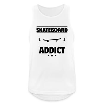 Accro au skateboard - Débardeur respirant Homme - blanc - Devant - Nick (188cm)