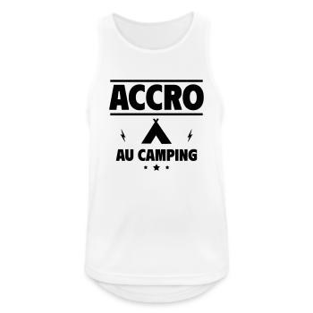 accro au camping - Débardeur respirant Homme - blanc - Devant - Nick (188cm)