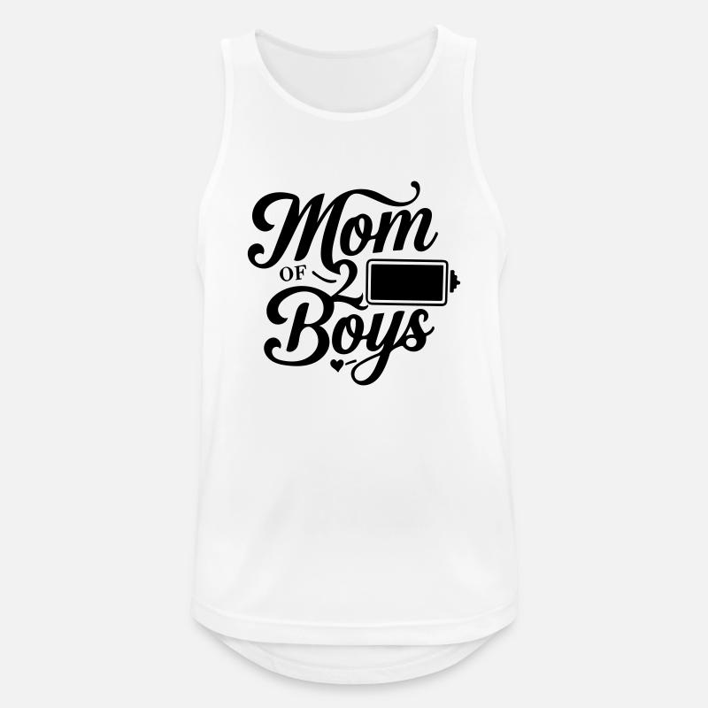 Mutter von 2 Jungs - Männer Tank Top atmungsaktiv - Weiß