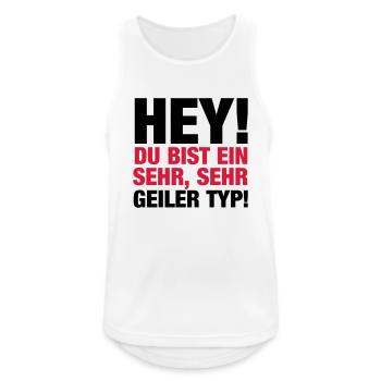 Sehr, sehr geiler Typ! - Männer Tank Top atmungsaktiv - Weiß - Vorne - Nick (188cm)