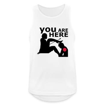 You are here - Männer Tank Top atmungsaktiv - Weiß - Vorne - Nick (188cm)