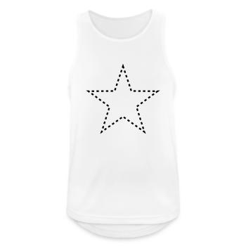 dashed_star_1c - Männer Tank Top atmungsaktiv - Weiß - Vorne - Nick (188cm)