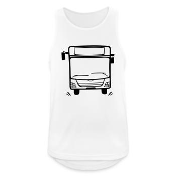 Linienbus ohne Text - Männer Tank Top atmungsaktiv - Weiß - Vorne - Nick (188cm)
