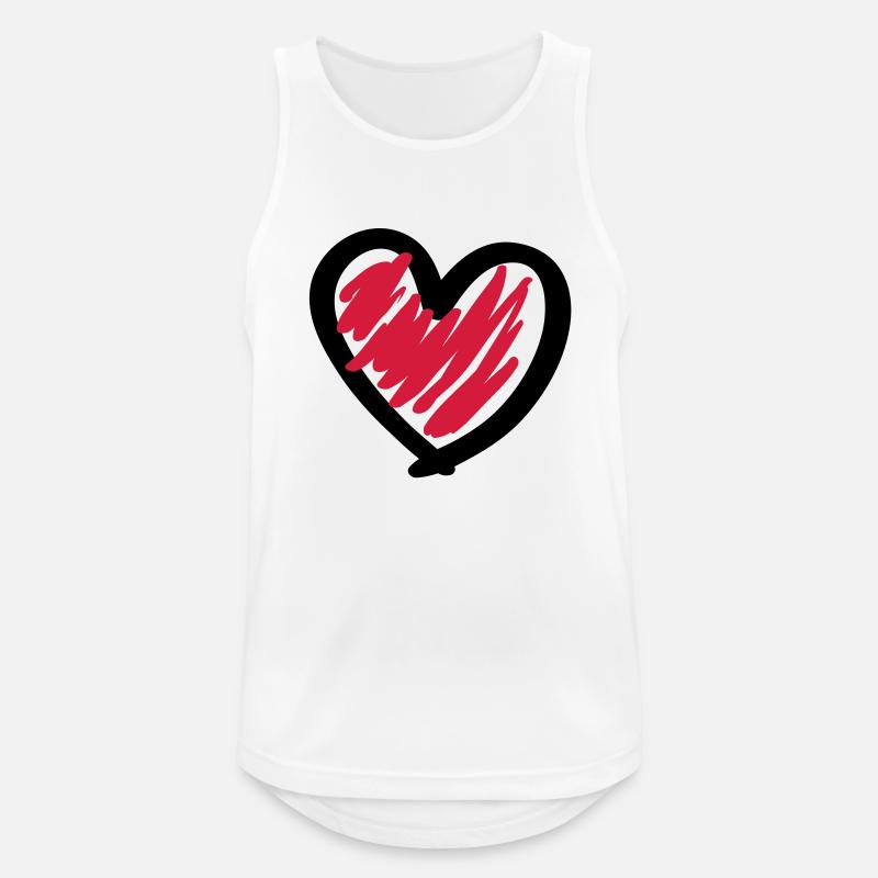 Cool Heart - Männer Tank Top atmungsaktiv - Weiß