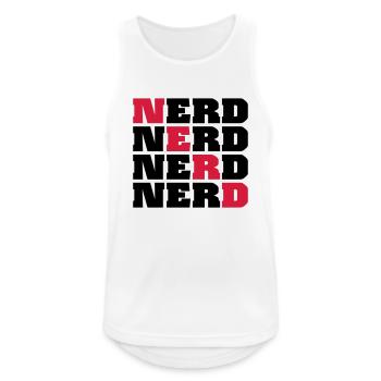 Nerd - Männer Tank Top atmungsaktiv - Weiß - Vorne - Nick (188cm)