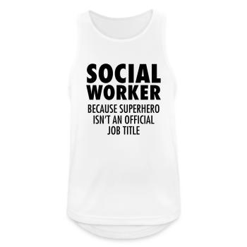 Social Worker - Hero - Débardeur respirant Homme - blanc - Devant - Nick (188cm)