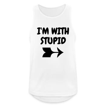 I'm with stupid - Humor - Funny - Joke - Friend - Men's Breathable Tank Top - white - Front - Nick (188cm)