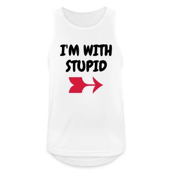 I'm with stupid - Humor - Funny - Joke - Friend - Men's Breathable Tank Top - white - Front - Nick (188cm)