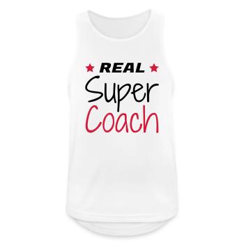Coach / Coaching / Trainer / Sport - Männer Tank Top atmungsaktiv - Weiß - Vorne - Nick (188cm)