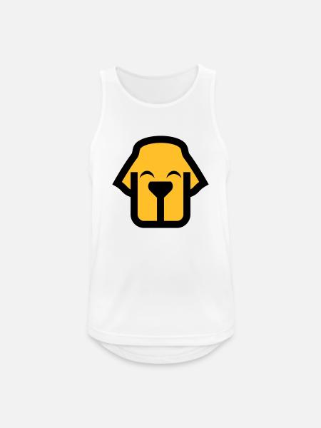 Dog Face Comic Logo - Men's Breathable Tank Top - white