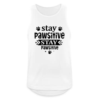 Stay pawsitive - Men's Breathable Tank Top - white - Front - Nick (188cm)