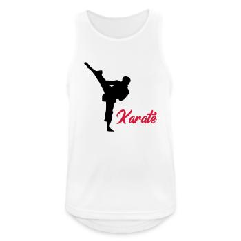 karate - Männer Tank Top atmungsaktiv - Weiß - Vorne - Nick (188cm)