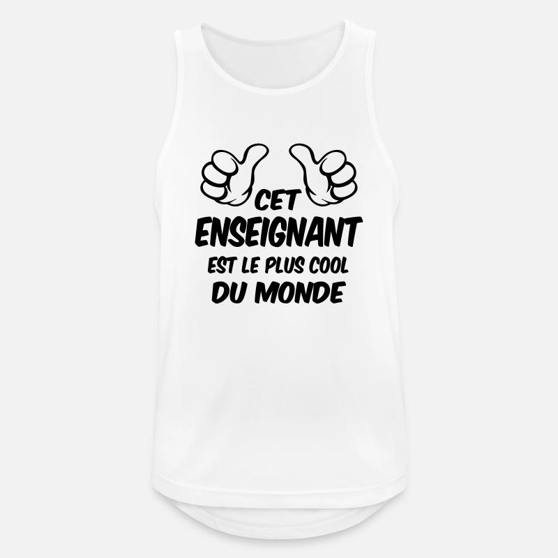 BESTER LEHRER - Männer Tank Top atmungsaktiv - Weiß