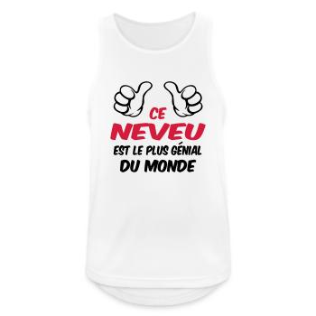 BESTER NEFFE - Männer Tank Top atmungsaktiv - Weiß - Vorne - Nick (188cm)