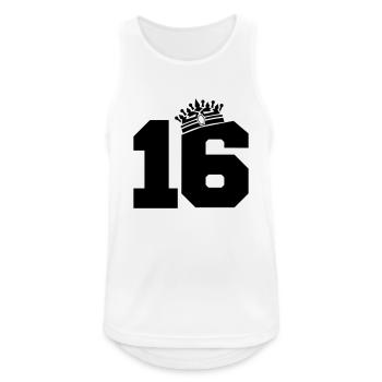 16 king - Männer Tank Top atmungsaktiv - Weiß - Vorne - Nick (188cm)
