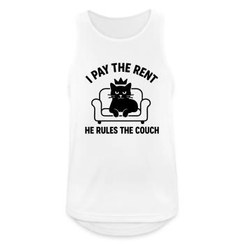 Funny Cat Lord of the Sofa - Men's Breathable Tank Top - white - Front - Nick (188cm)