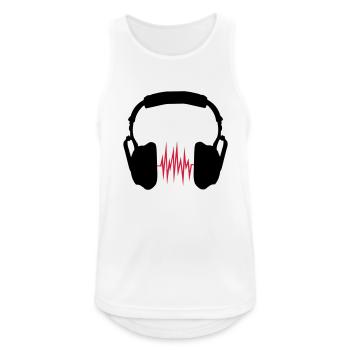 Kopfhörer - Männer Tank Top atmungsaktiv - Weiß - Vorne - Nick (188cm)