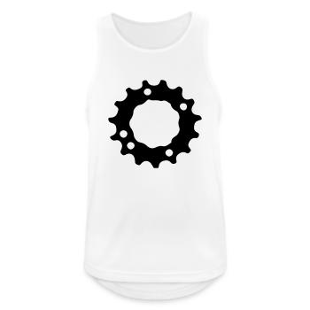 Pignon de vitesse pour le vélo montagne-vitesses 1 - Débardeur respirant Homme - blanc - Devant - Nick (188cm)