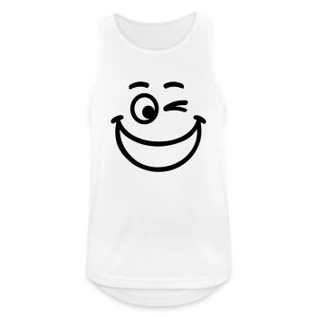 Smiley - Männer Tank Top atmungsaktiv - Weiß - Vorne - Nick (188cm)
