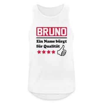 bruno - Männer Tank Top atmungsaktiv - Weiß - Vorne - Nick (188cm)