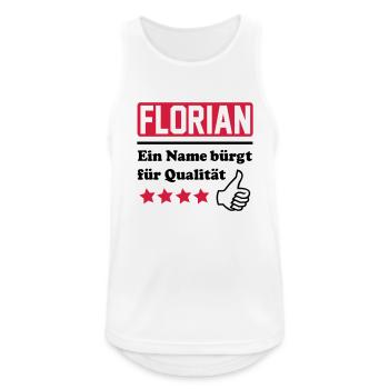 florian - Männer Tank Top atmungsaktiv - Weiß - Vorne - Nick (188cm)