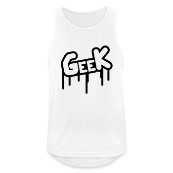 geek_graffiti - Männer Tank Top atmungsaktiv - Weiß - Vorne - Nick (188cm)