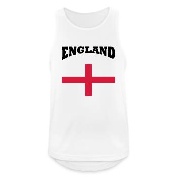 England + cross - Männer Tank Top atmungsaktiv - Weiß - Vorne - Nick (188cm)