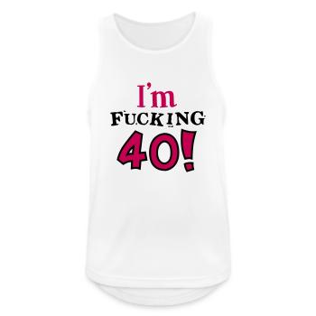 40. Geburtstag - Geburtstagskind - vierzig - 2C - Männer Tank Top atmungsaktiv - Weiß - Vorne - Nick (188cm)