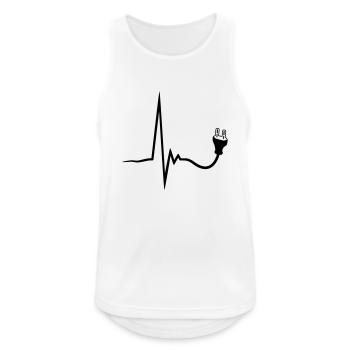 herzschlag strom stecker energie steckdose anschli - Männer Tank Top atmungsaktiv - Weiß - Vorne - Nick (188cm)